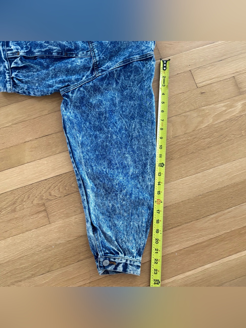 Vintage 80s Jordache Denim Jacket Womens M Avant Garde Acid Wash Crop Asymmetric - Picture 16 of 16